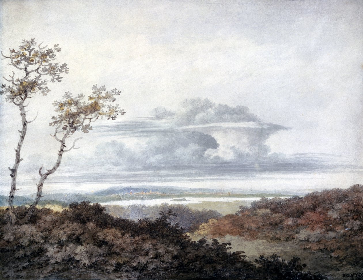 Landschaft und Wolkenstudie von Luke Howard, März 1849 von Unbekannt