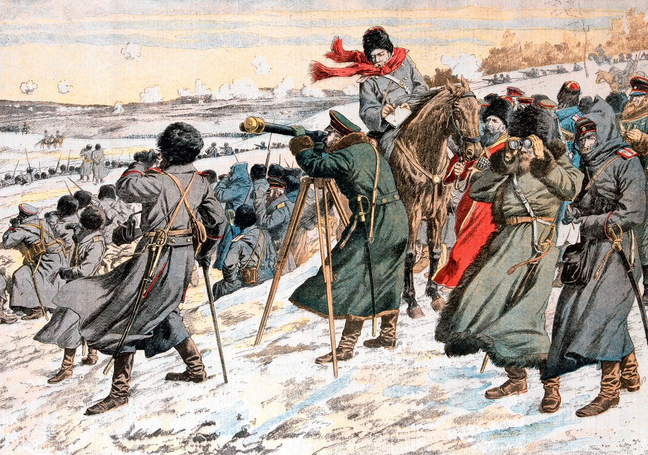 Russischer General Kouropatkine gibt Befehl zum Rückzug, Russisch-Japanischer Krieg, 1904 von Unbekannt