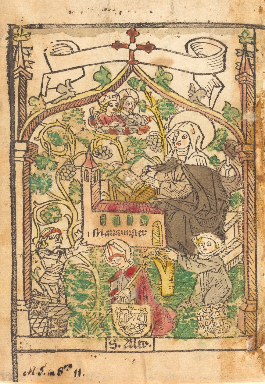 Heiliger Alto, Heilige Brigida und die Gründer des Mariamünsters, um 1500 von Unbekannt