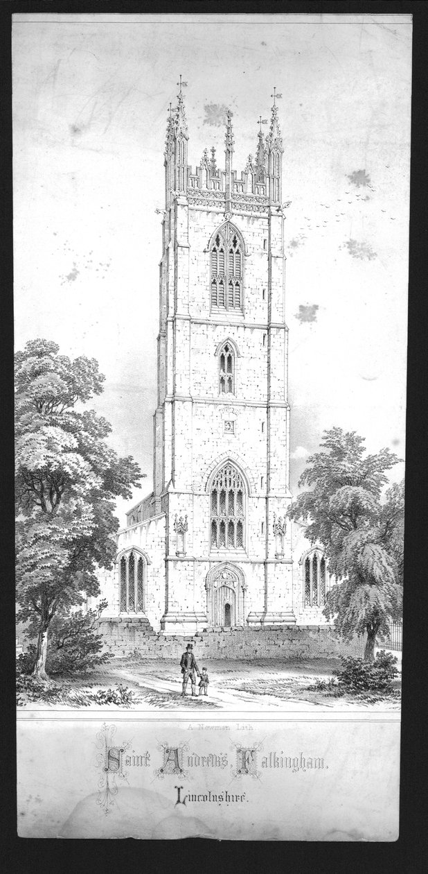 St. Andrews Kirche, Falkingham, Lincolnshire, frühes 19. Jahrhundert von Unbekannt