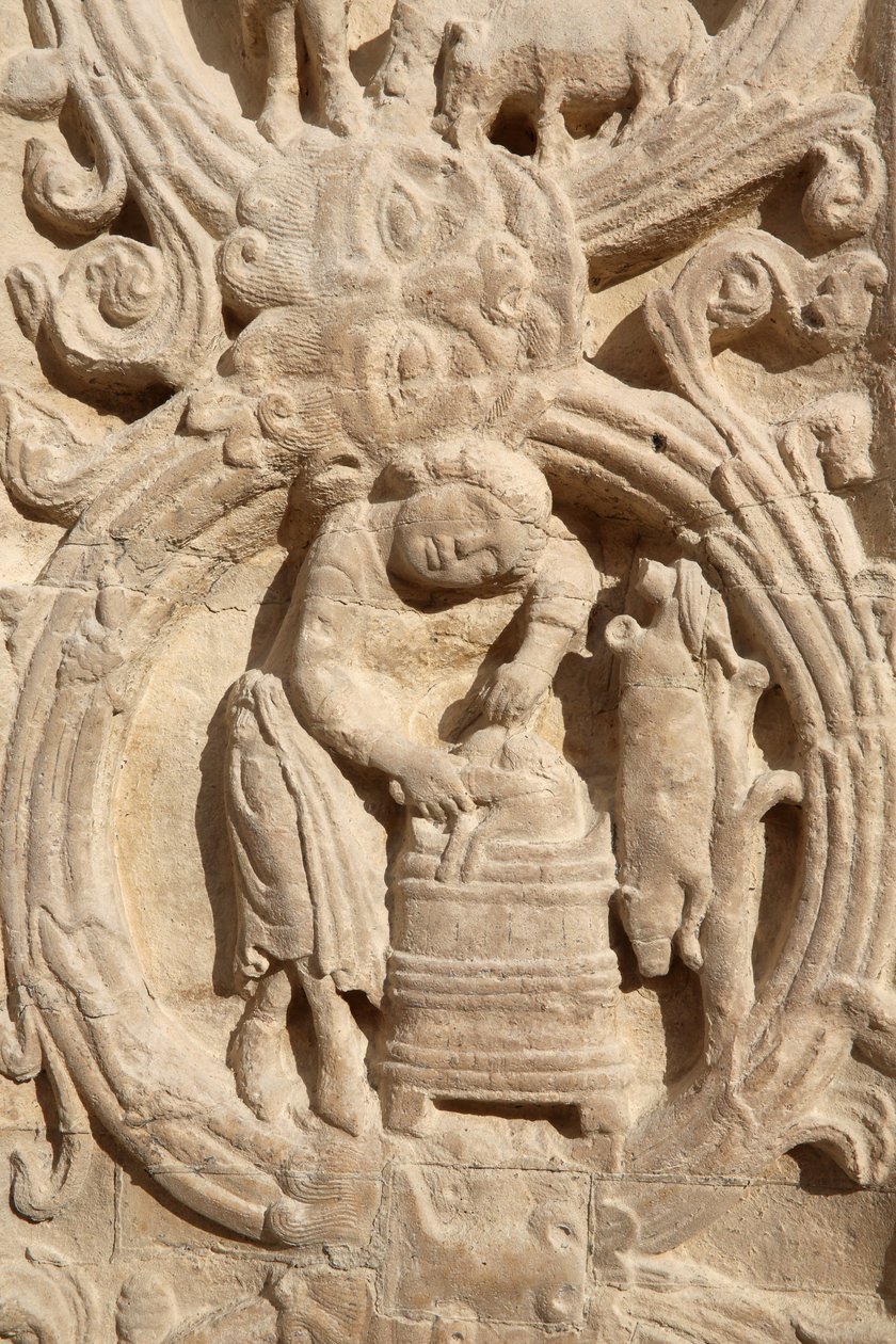 Basilika Saint Denis. Zentrales Portal. Landwirtschaftlicher Kalender, 20150919, Saint-Denis, Frankreich von Unbekannt