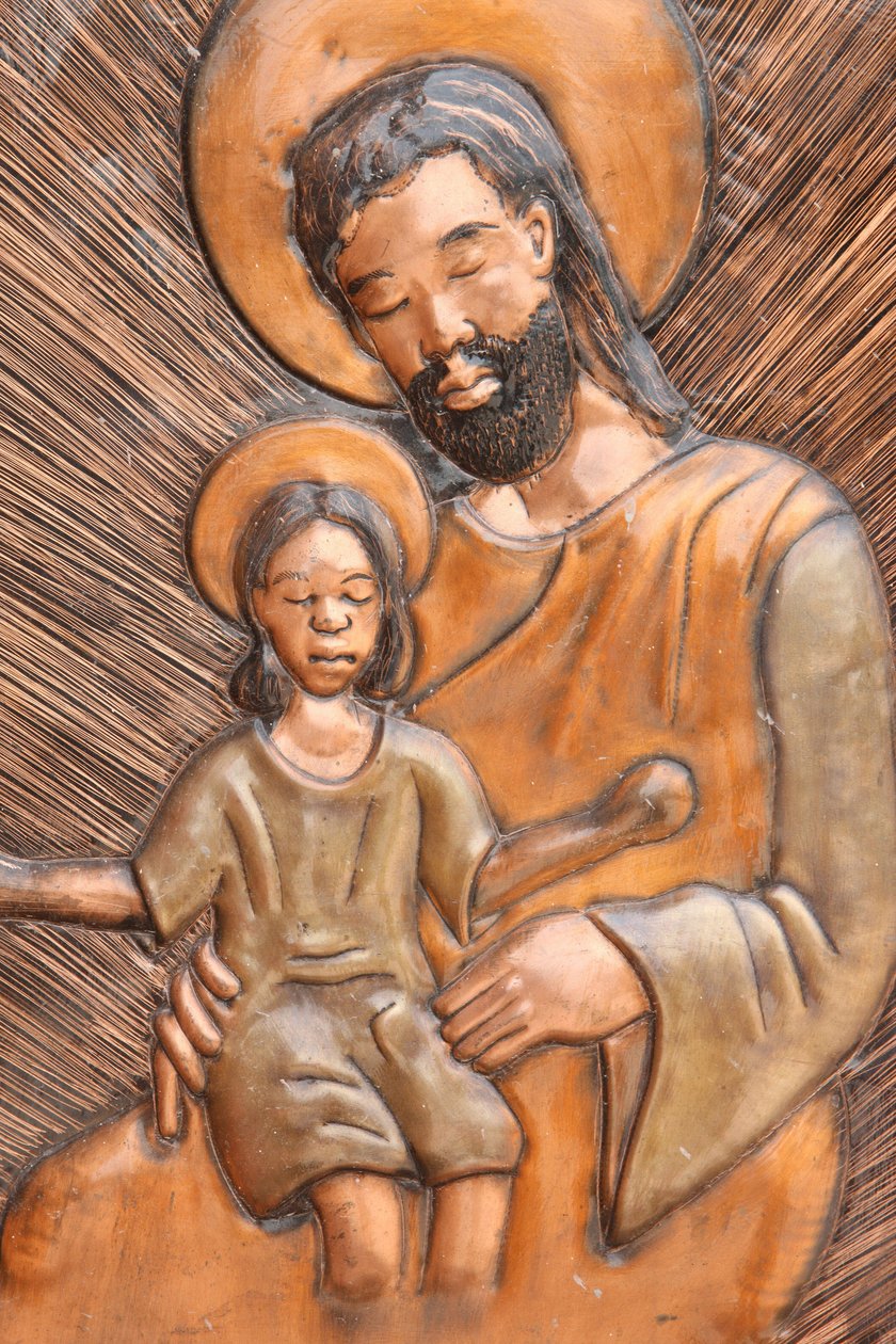 Statue von Heiligem Josef und Jesus, Brazzaville, Kongo von Unbekannt