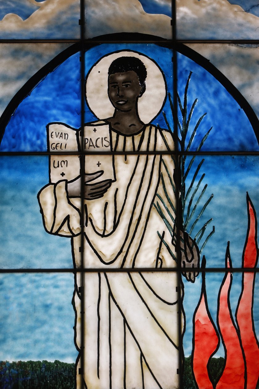 Heiliger Kiriwawanvu auf Buntglas dargestellt, Lome, Togo von Unbekannt