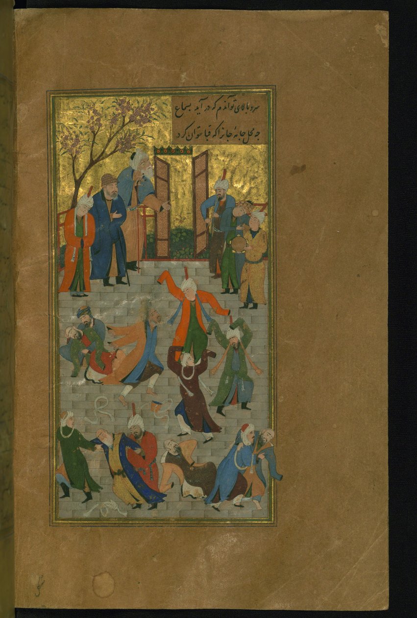 Sama-Zeremonie. Miniatur aus einem Manuskript des Divan von Hafez, 1512 von Unbekannt