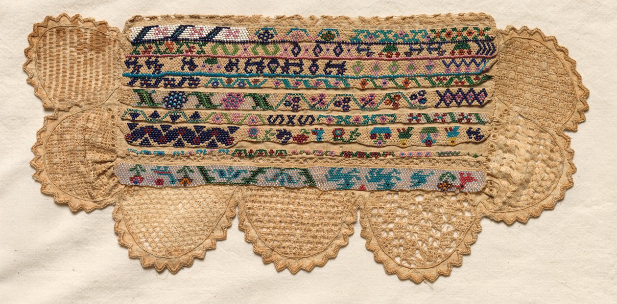Stickmustertuch Fragment, 1800er Jahre von Unbekannt