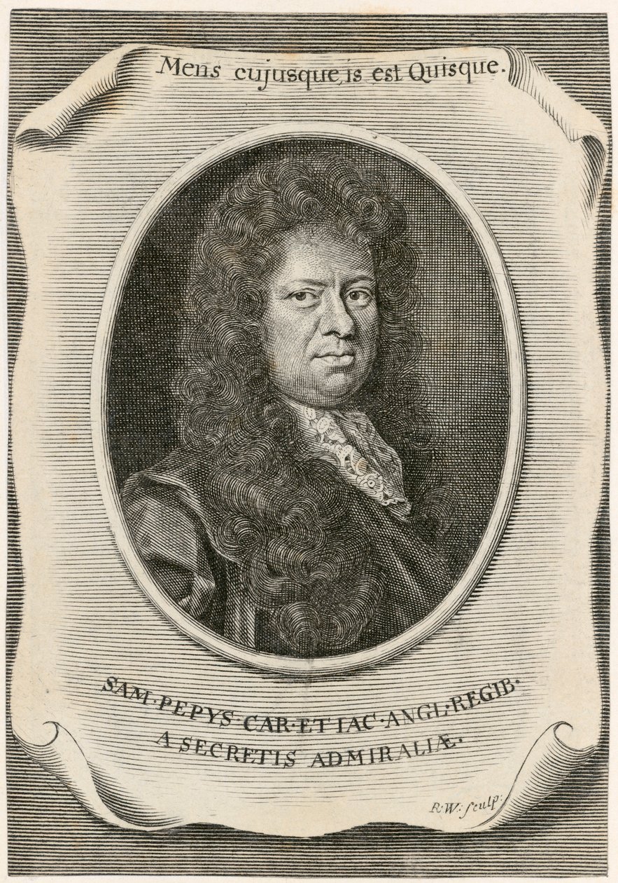Samuel Pepys, englischer Sekretär des Navy Board und Tagebuchschreiber von Unbekannt
