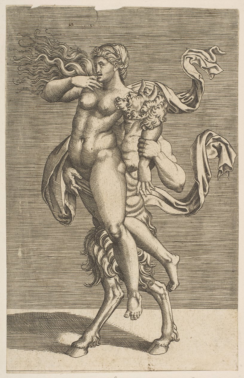 Satyr trägt eine Nymphe und hält ihren rechten Arm fest von Unbekannt