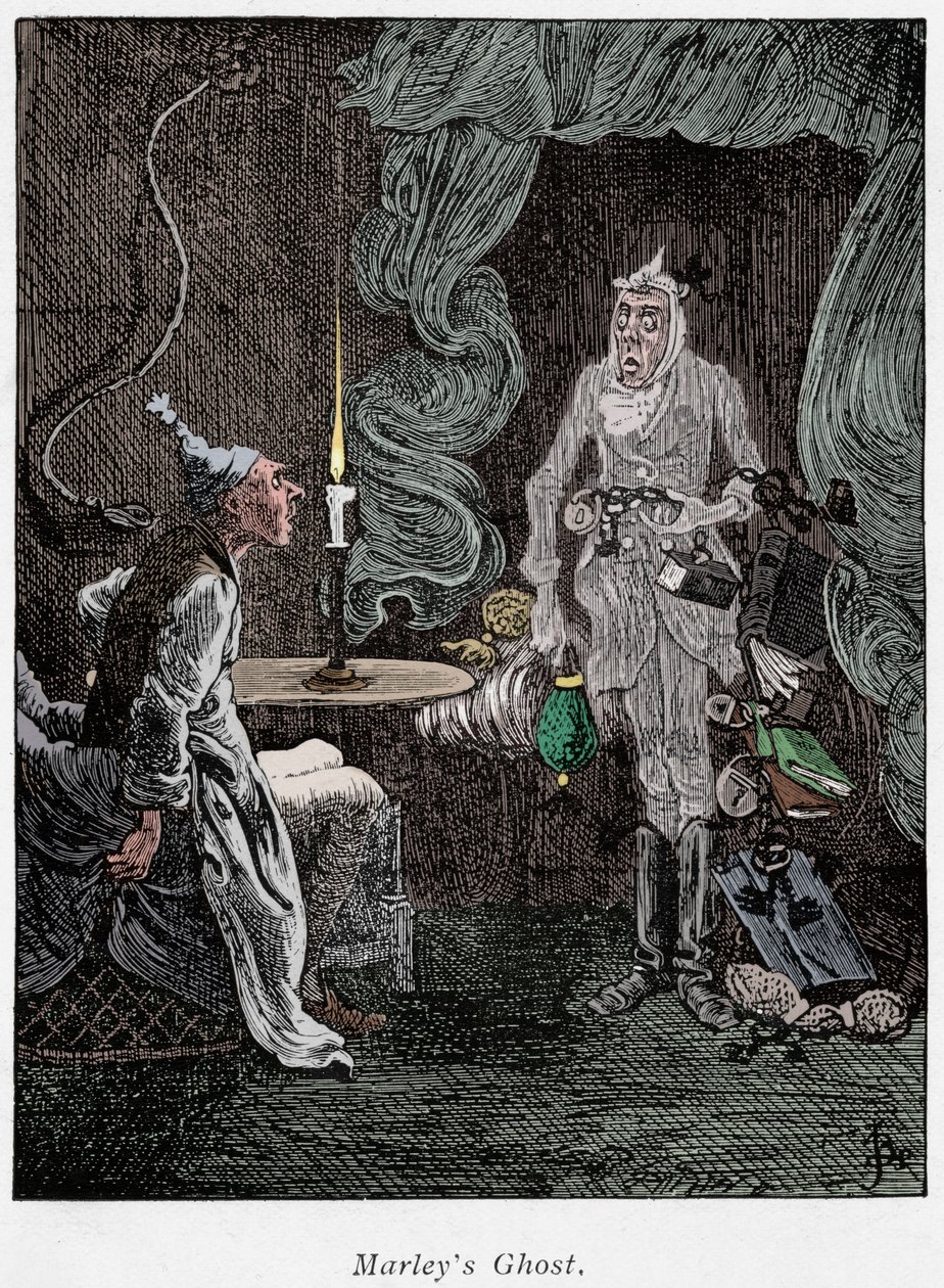 Szene aus Ein Weihnachtslied von Charles Dickens, 1843 von Unbekannt