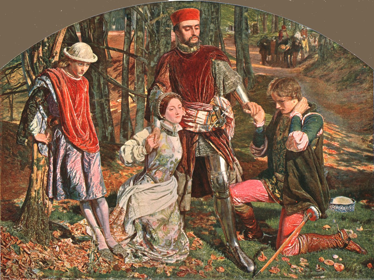 Szene aus Die zwei Herren aus Verona, 1851, ca. 1902 von Unbekannt