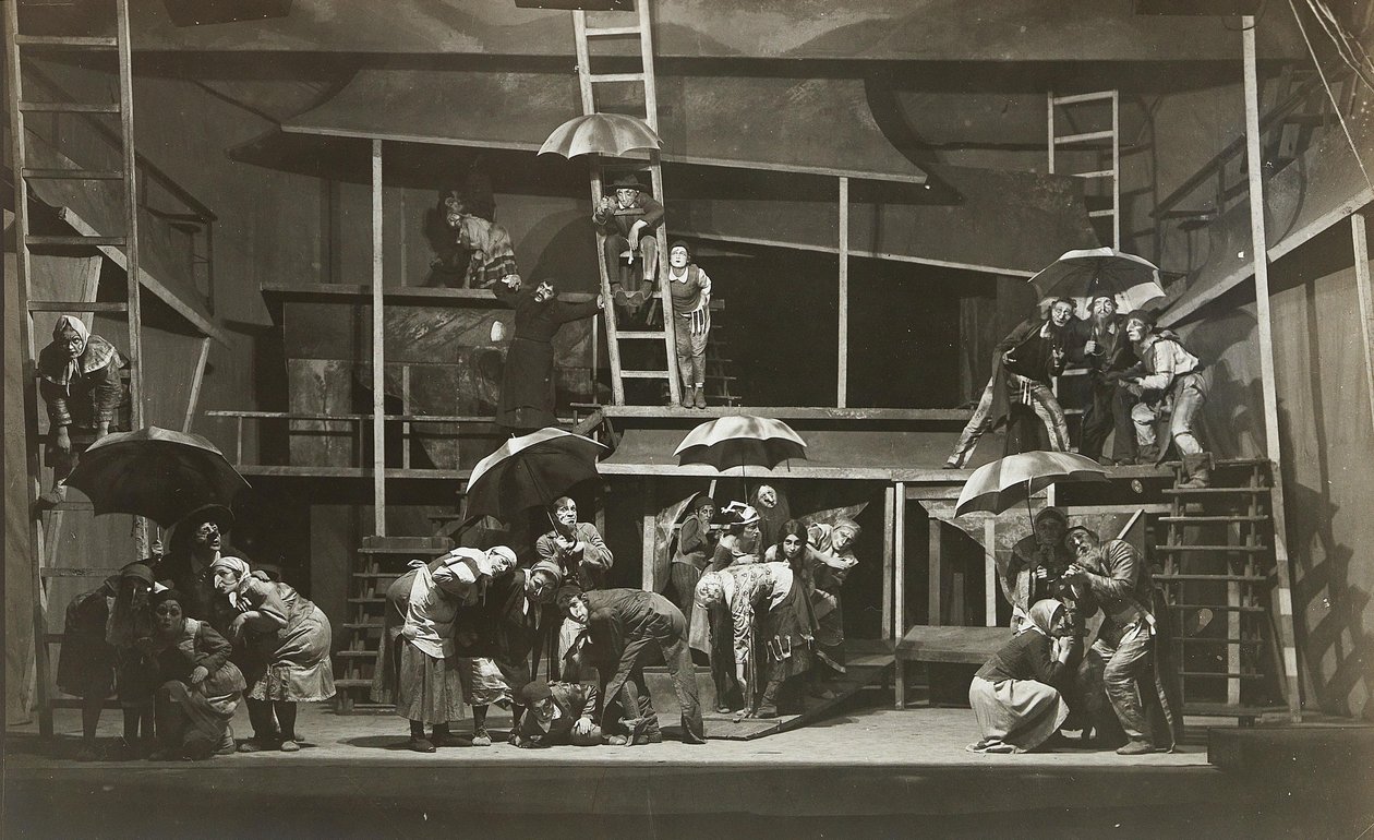 Szene aus Die Hexe von Abraham Goldfaden, Staatliches Jüdisches Kammertheater, Moskau, 1921 von Unbekannt