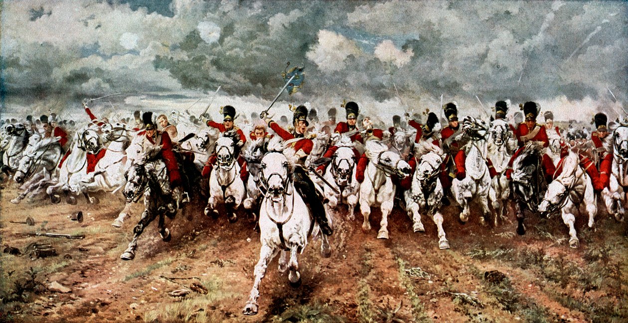 Schottland für immer, der Angriff der Scots Greys bei Waterloo, 18. Juni 1815 von Unbekannt