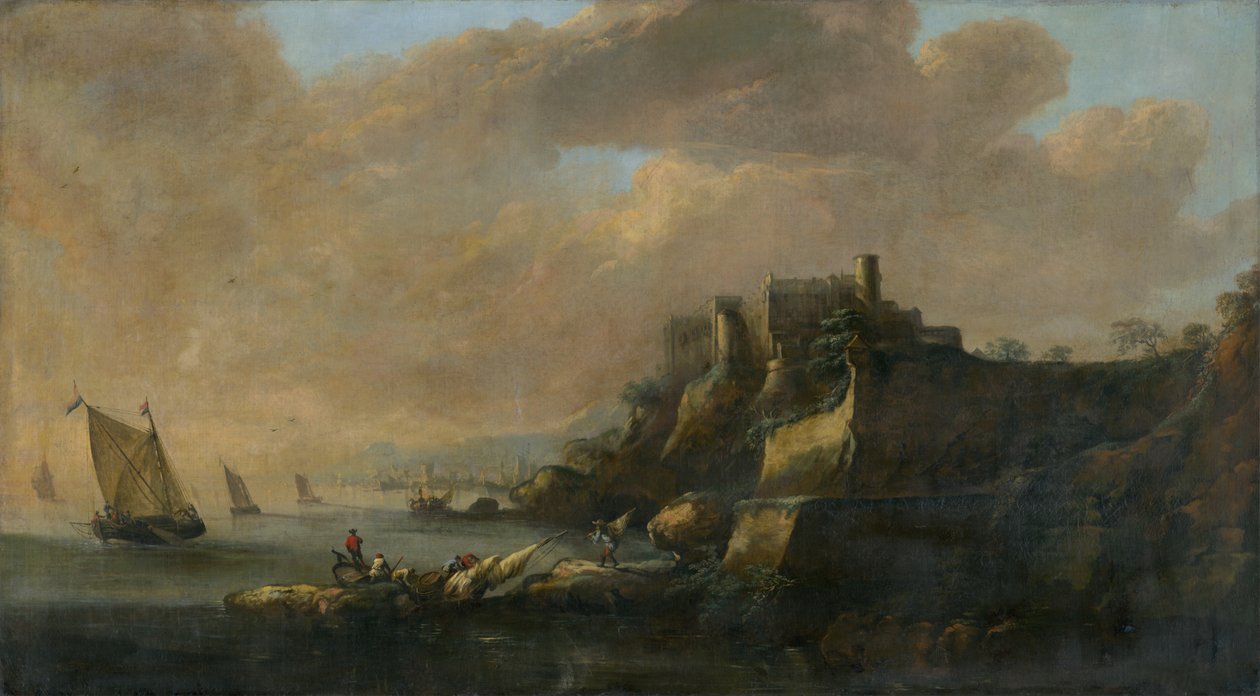 Meereslandschaft mit einer Burg von Unbekannt