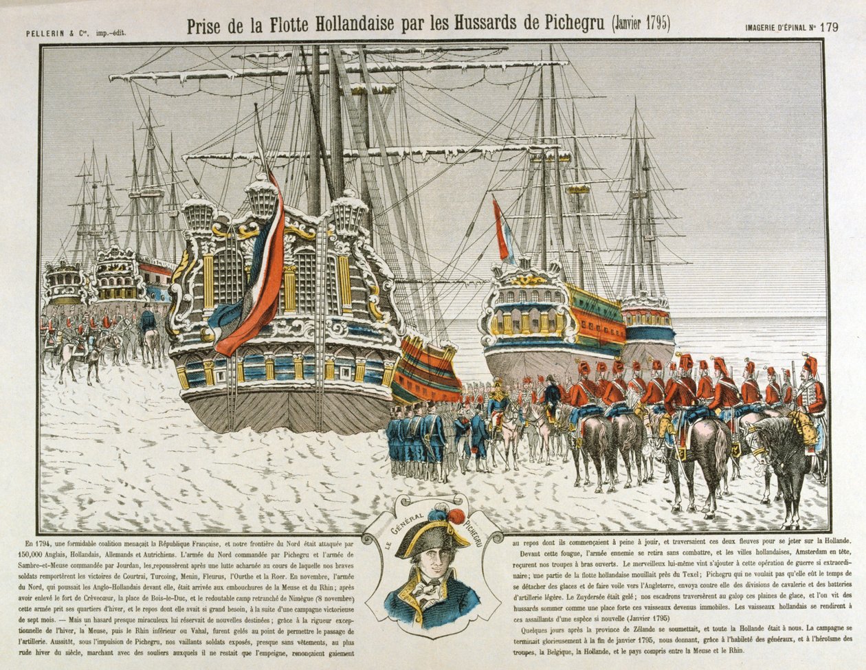 Ergreifung der niederländischen Flotte durch die Truppen von Pichegru, Januar 1795, 19. Jahrhundert von Unbekannt