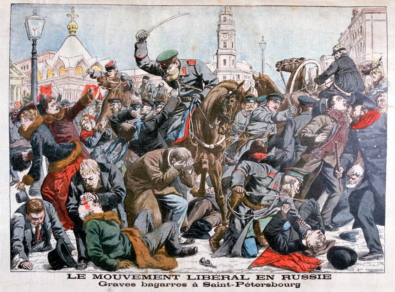 Ernsthafte Kämpfe der liberalen Bewegung in Russland, St. Petersburg, 1904 von Unbekannt