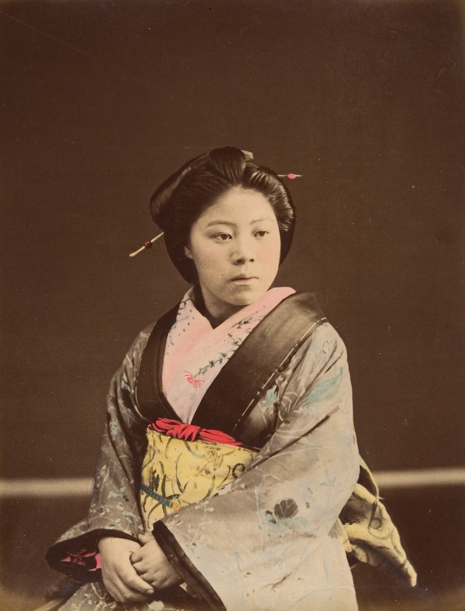 Shin, ein bekanntes Teehausmädchen in Yokohama, 1870er Jahre von Unbekannt