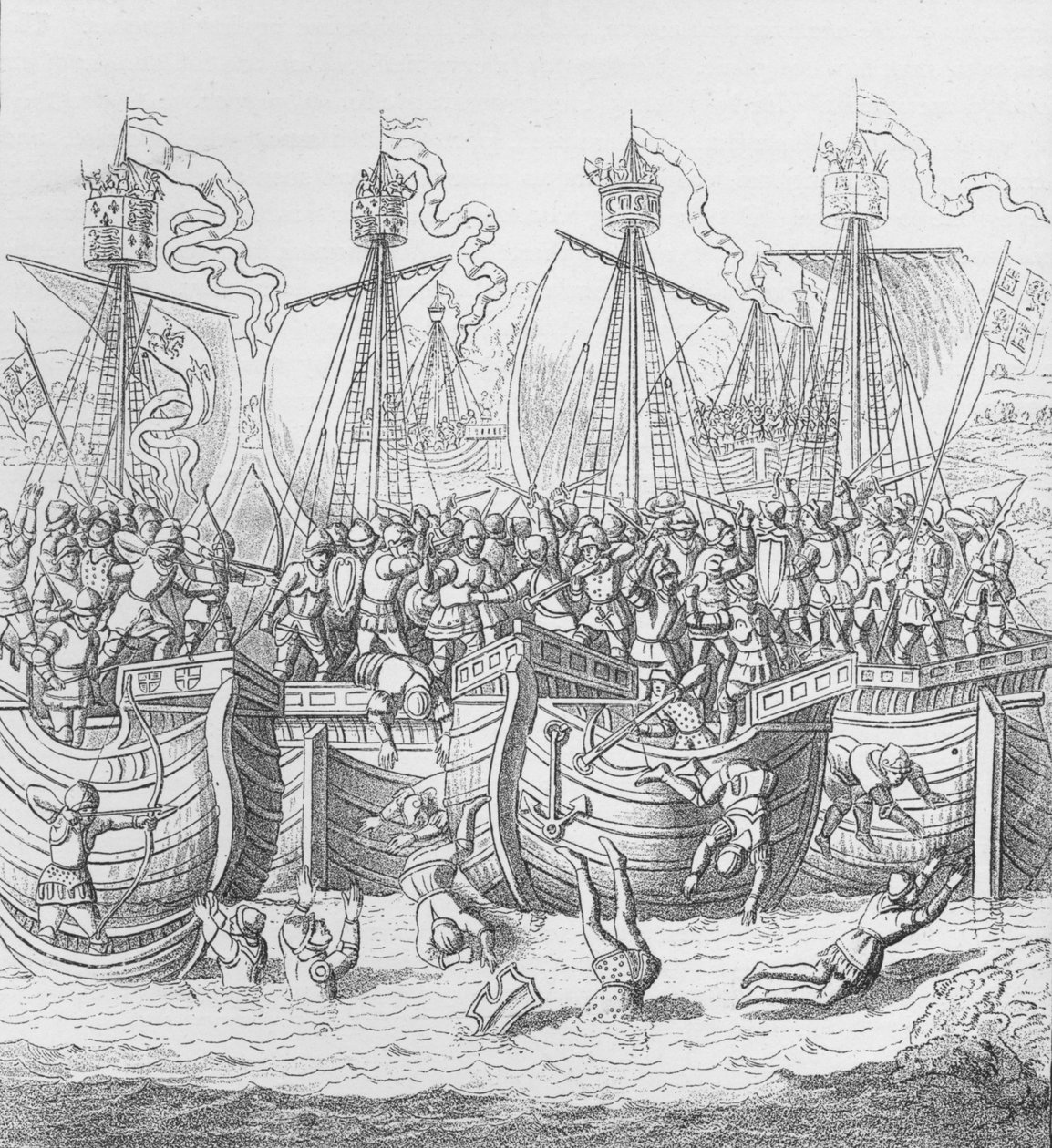 Schiffe in La Rochelle, Frankreich, 1372, ca. 1804, 1906 von Unbekannt