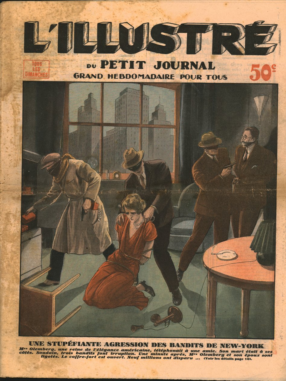 Schockierender Raubüberfall durch Banditen in New York, 1932 von Unbekannt