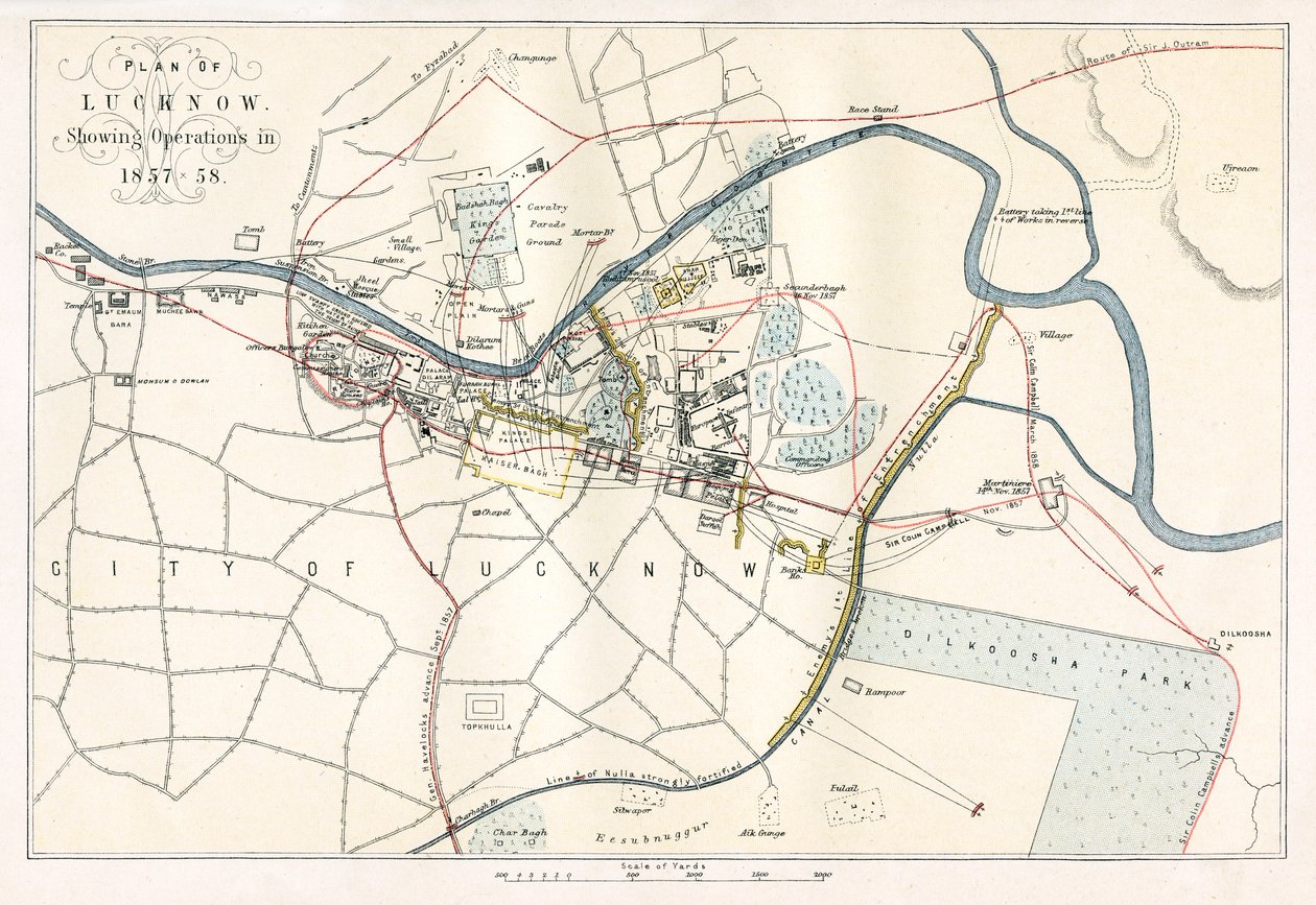 Belagerung von Lucknow, Indien, 1857, 1893 von Unbekannt