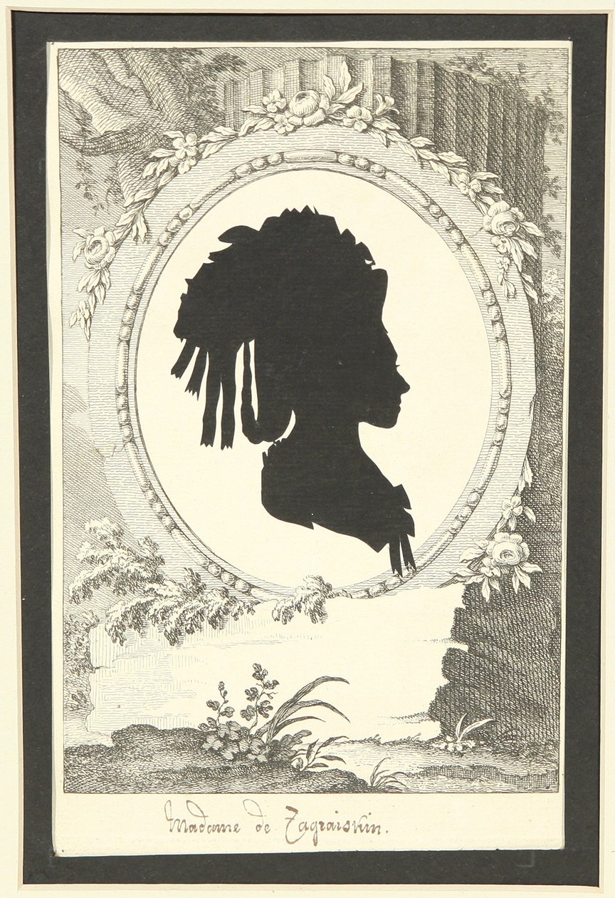 Silhouette-Porträt von Natalia Kirillovna Zagryazyskaya geb. Razumovskaya 1747-1837 von Unbekannt