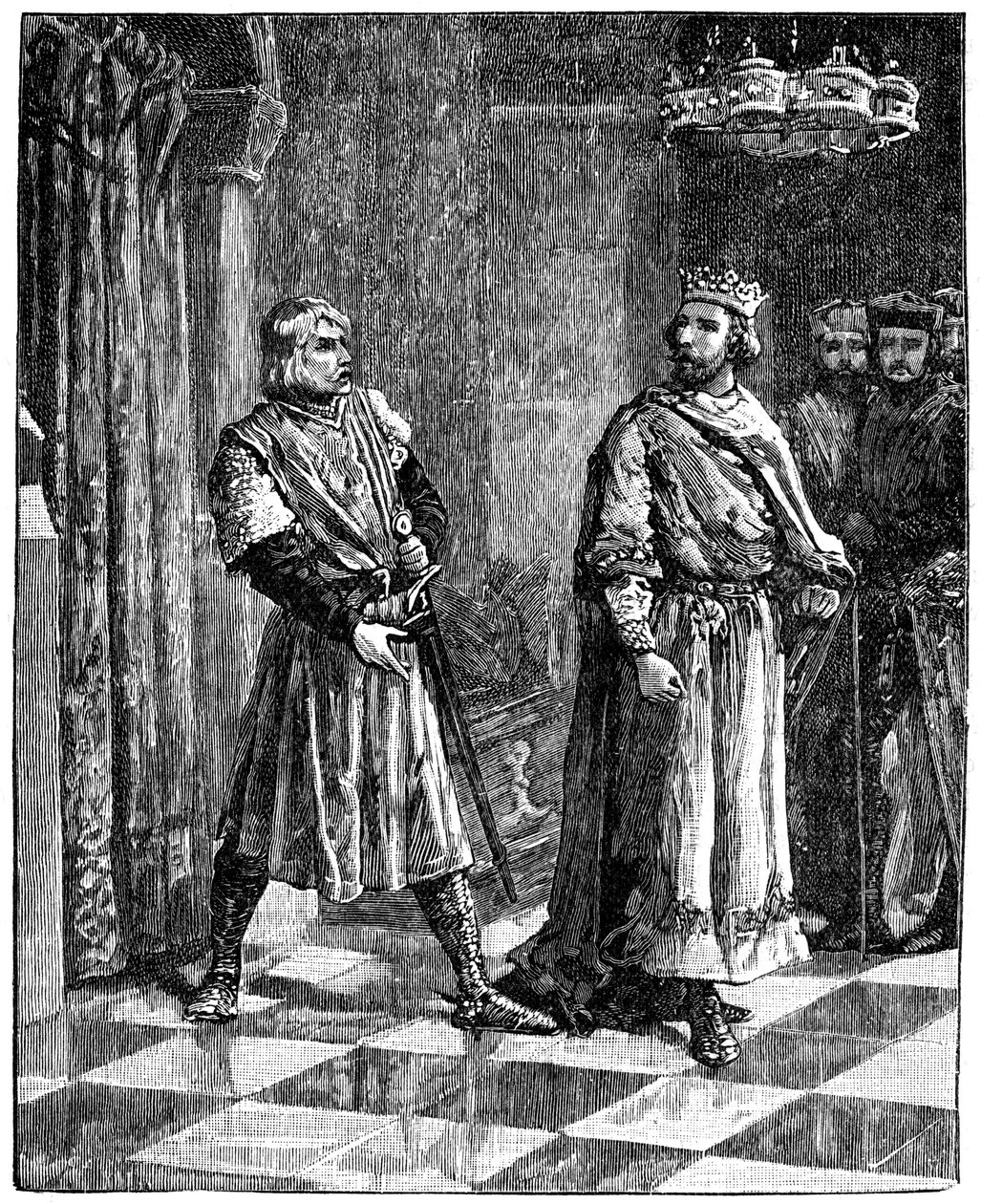Simon de Montfort streitet mit Heinrich III., 1257, um 1880 von Unbekannt