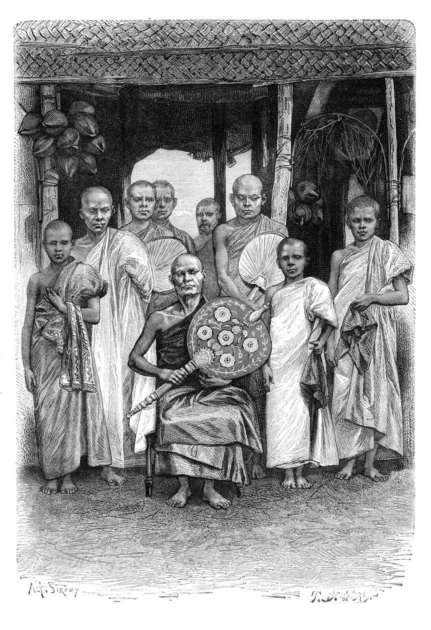 Singhalesische buddhistische Priester, Sri Lanka, 1895 von Unbekannt