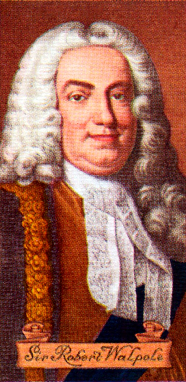 Sir Robert Walpole, aus einer Serie von Zigarettenkarten, 1935 von Unbekannt