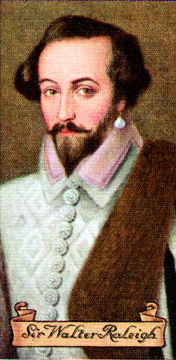 Sir Walter Raleigh, aus einer Serie von Zigarettenkarten von Unbekannt