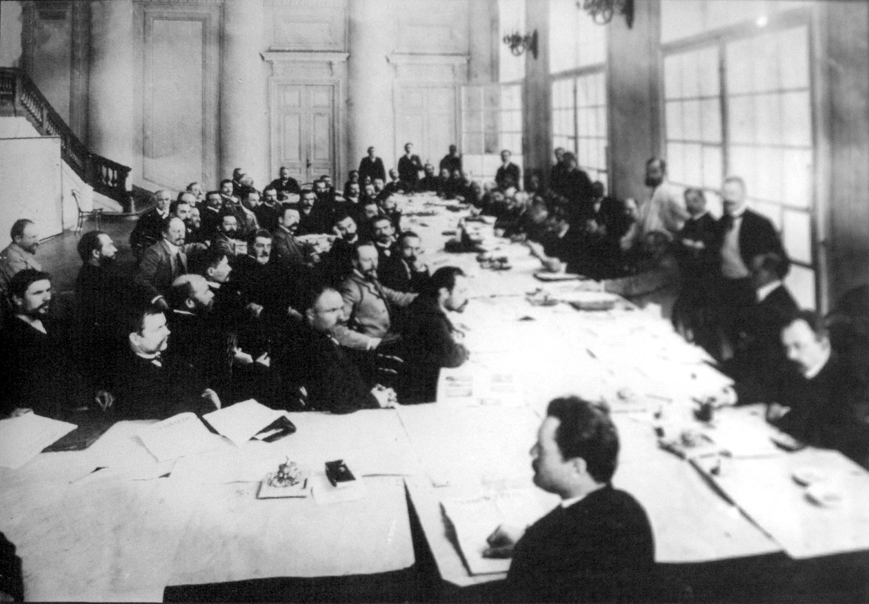 Sitzung der landwirtschaftlichen Kommission der Ersten Duma, St. Petersburg, Russland, 1906 von Unbekannt