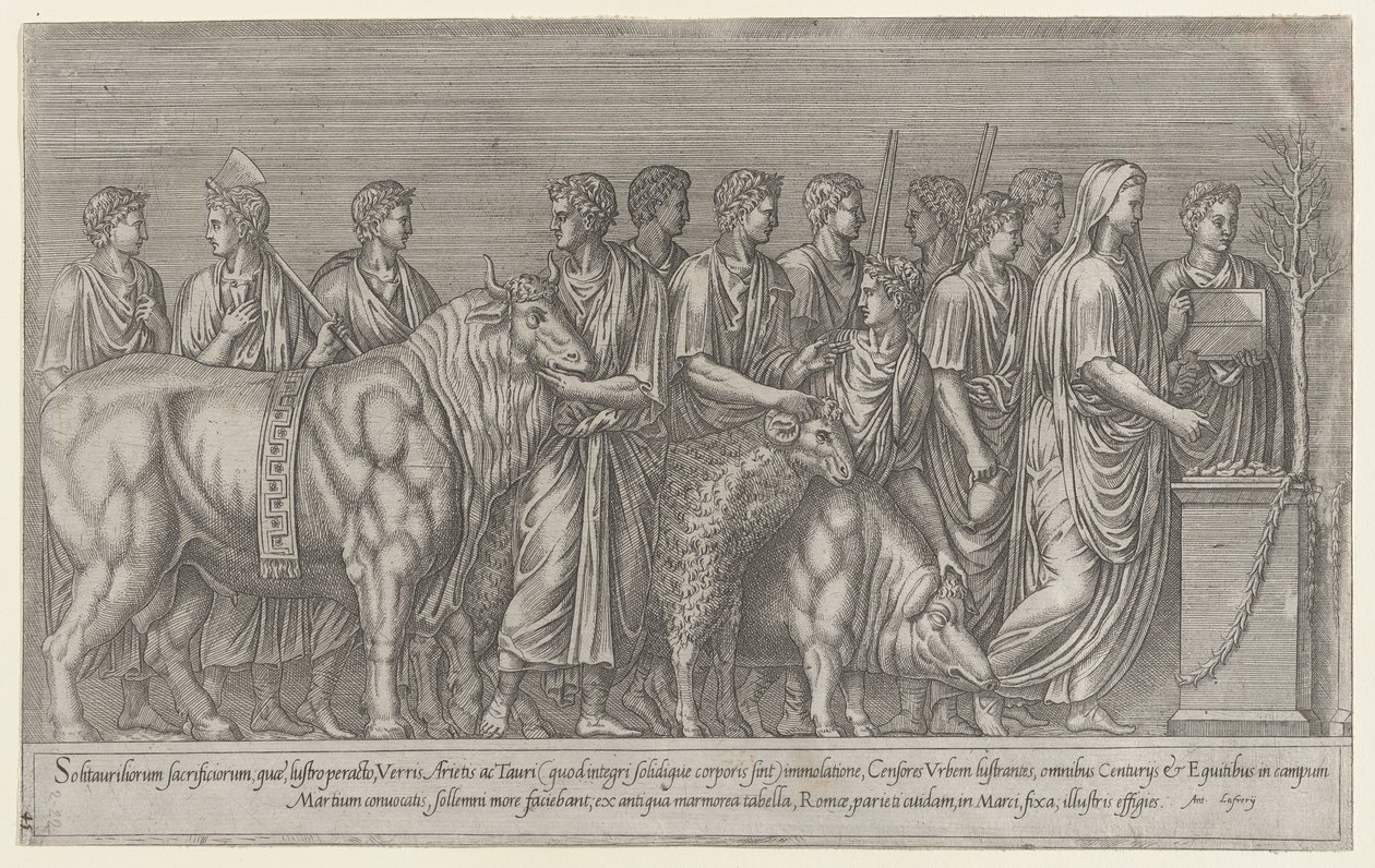 Speculum Romanae Magnificentiae: Opfer auf dem Campus Martius, 16. Jahrhundert von Unbekannt