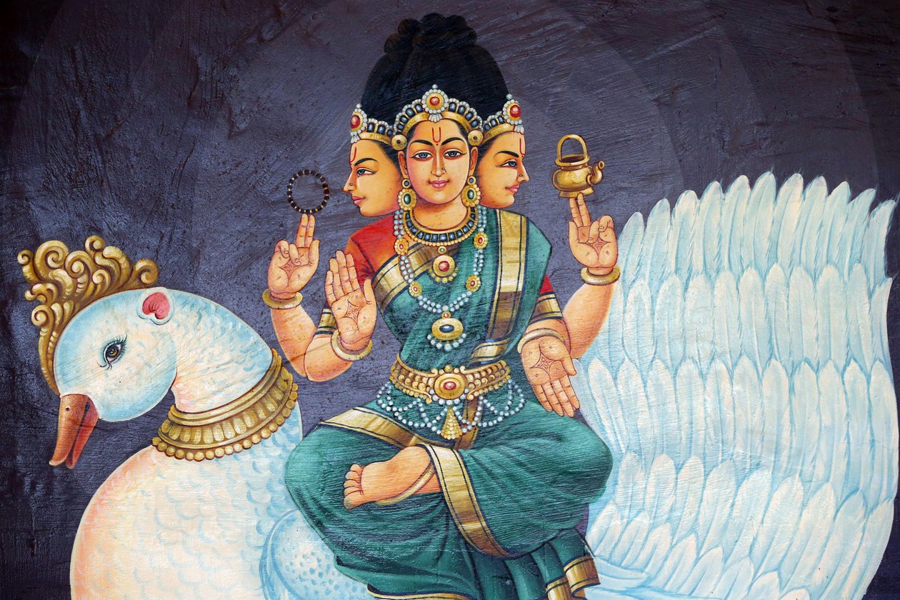 Sri Mariamman Hindu-Tempel. Hindu-Gottheit. Sri Bramhi. Singapur von Unbekannt