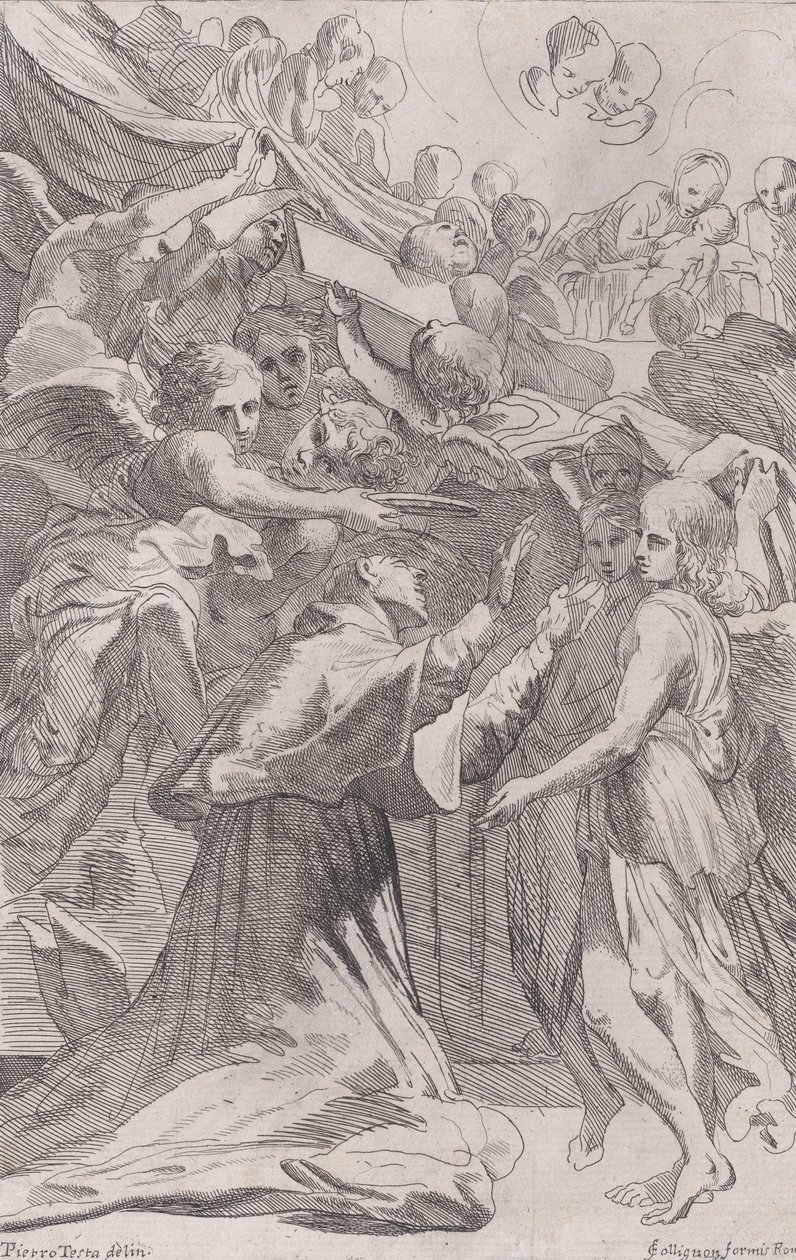 St. Carlo Borromeo umgeben von Engeln von Unbekannt