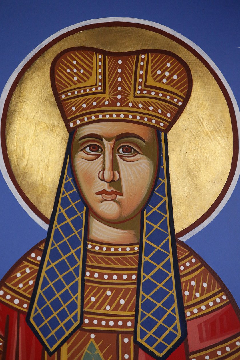 Heilige Helena Fresko in der orthodoxen Kirche von Pedoulas, Zypern, 20150510, Pedoulas, Zypern von Unbekannt