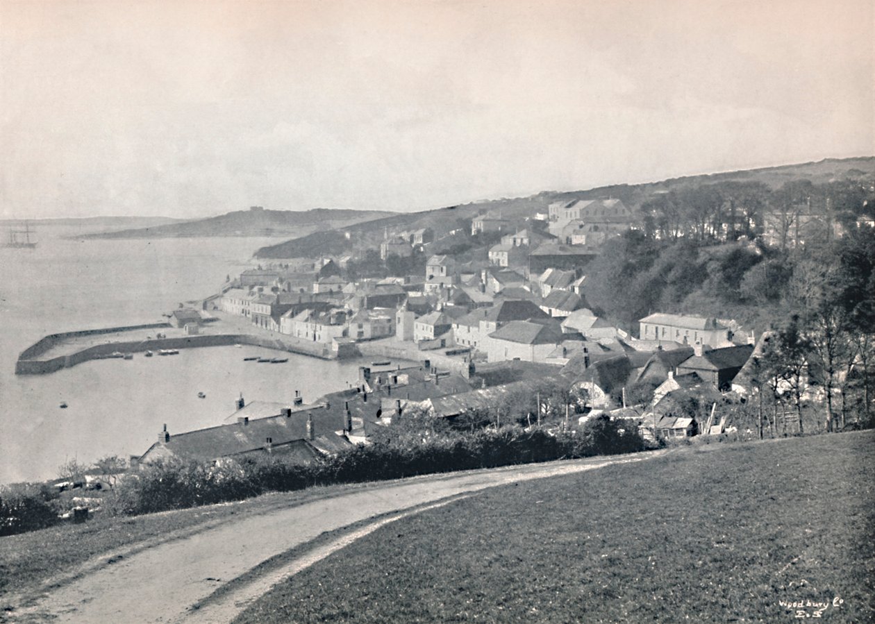 St. Mawes - Blick auf den Hafen und die Burg, 1895 von Unbekannt