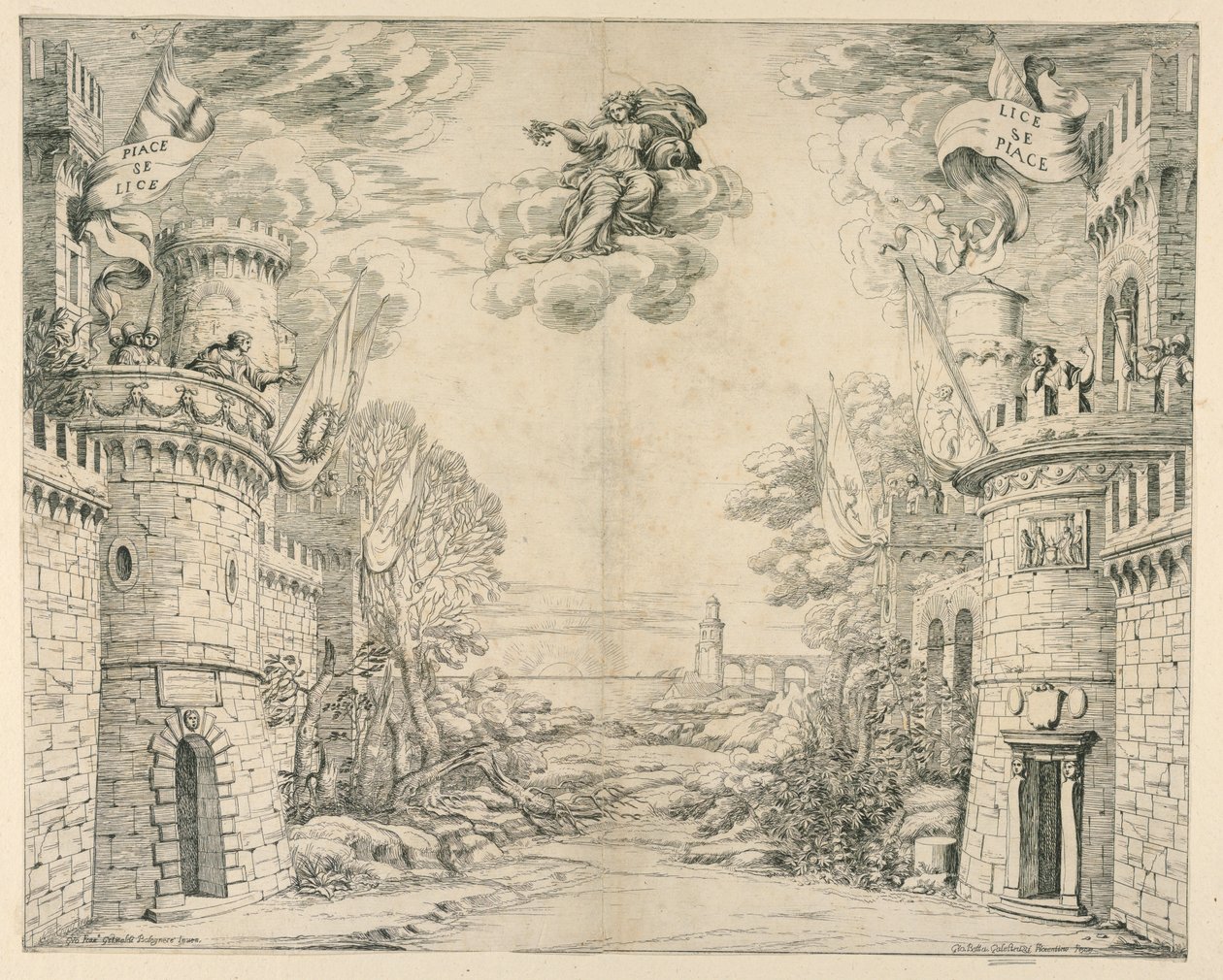 Bühnenbild für Il Trionfo della Pietà von Unbekannt