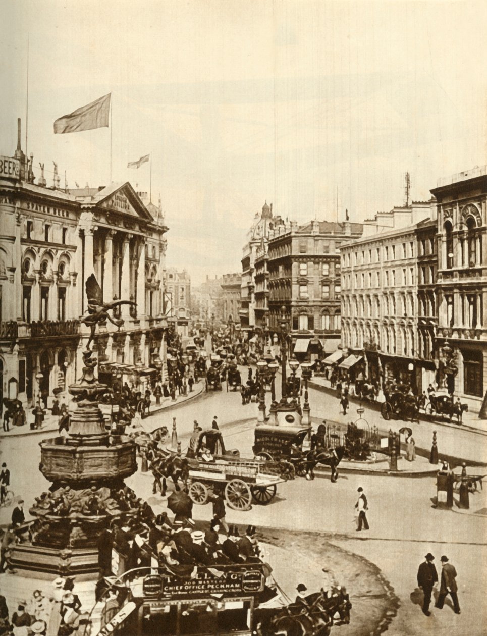 Statue des Eros am Piccadilly Circus, London, ca. 1910, 1935 von Unbekannt