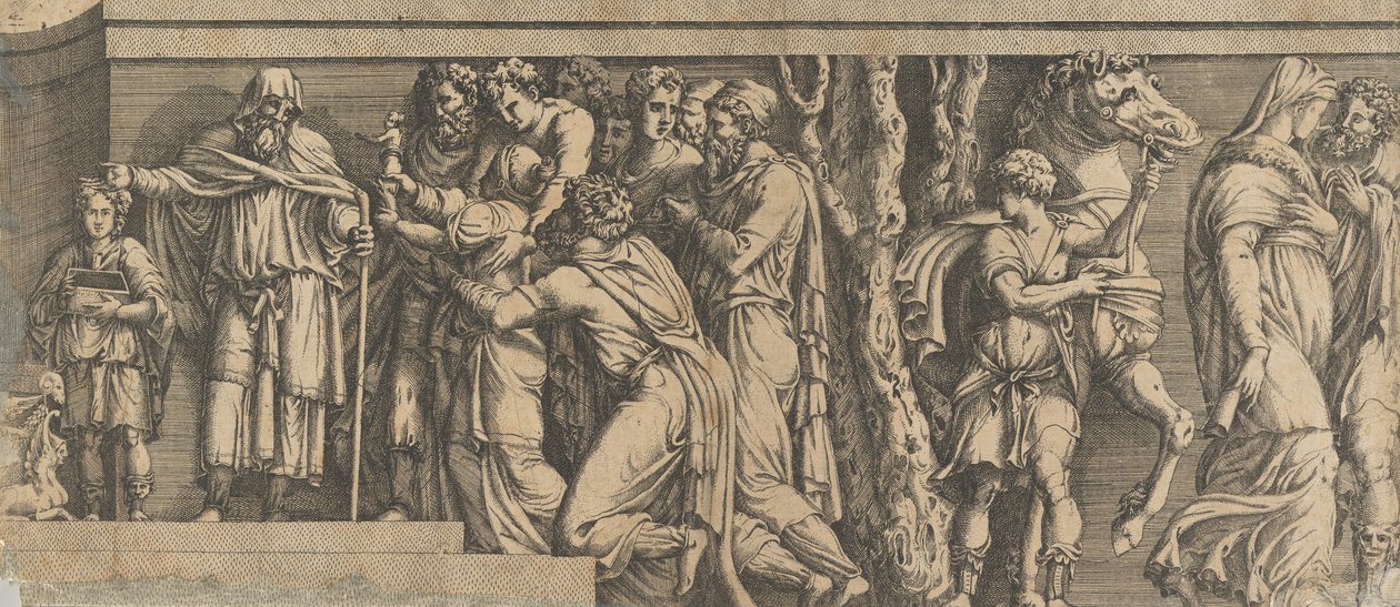Statue von Niobe und ihren Verehrern, mit Apollo und Diana und anderen Figuren, 1543-47 von Unbekannt