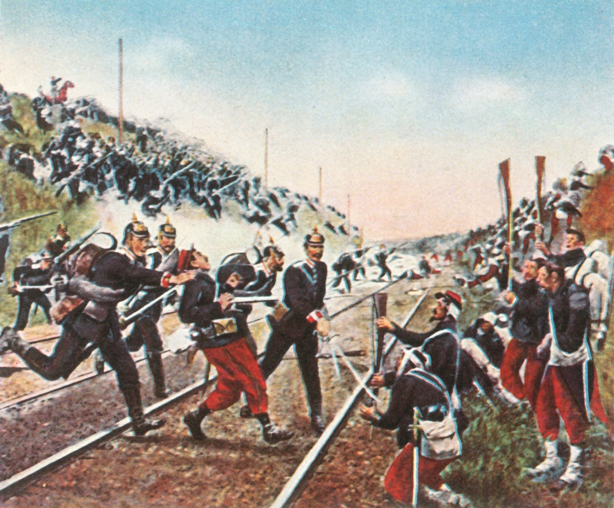 Sturm auf den Bahndamm bei Nuits durch die Badener, 18. Dezember 1870, 1936 von Unbekannt