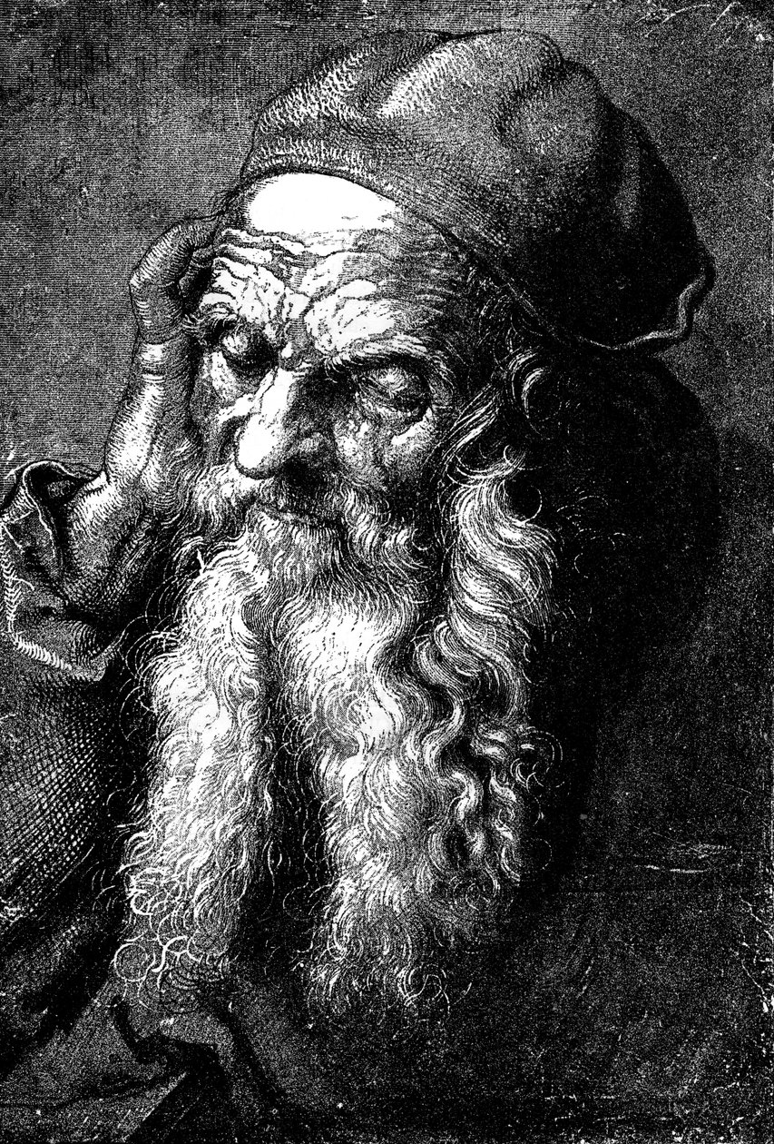 Studie eines alten Mannes, spätes 15. - frühes 16. Jahrhundert von Unbekannt