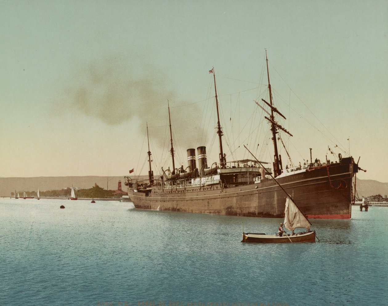Suezkanal, Schiff fährt in das Rote Meer bei Port Tewfic, ca. 1900 von Unbekannt