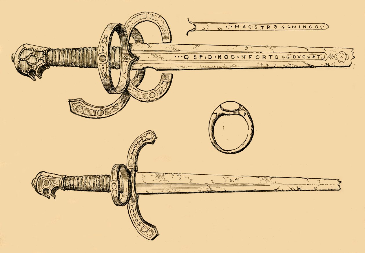 Schwert, Dolch und Ring von König James IV. von Schottland, 1897 von Unbekannt