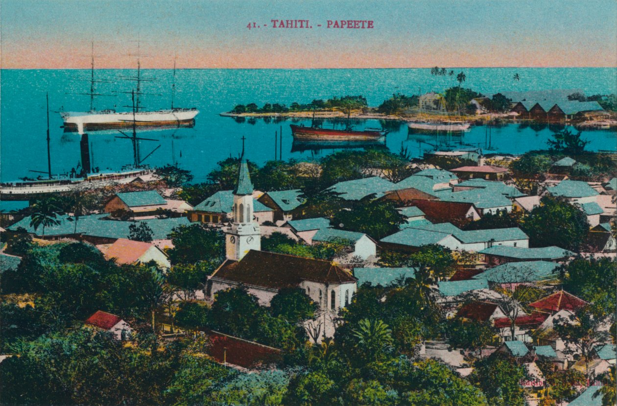 Tahiti. Papeete, um 1920 von Unbekannt