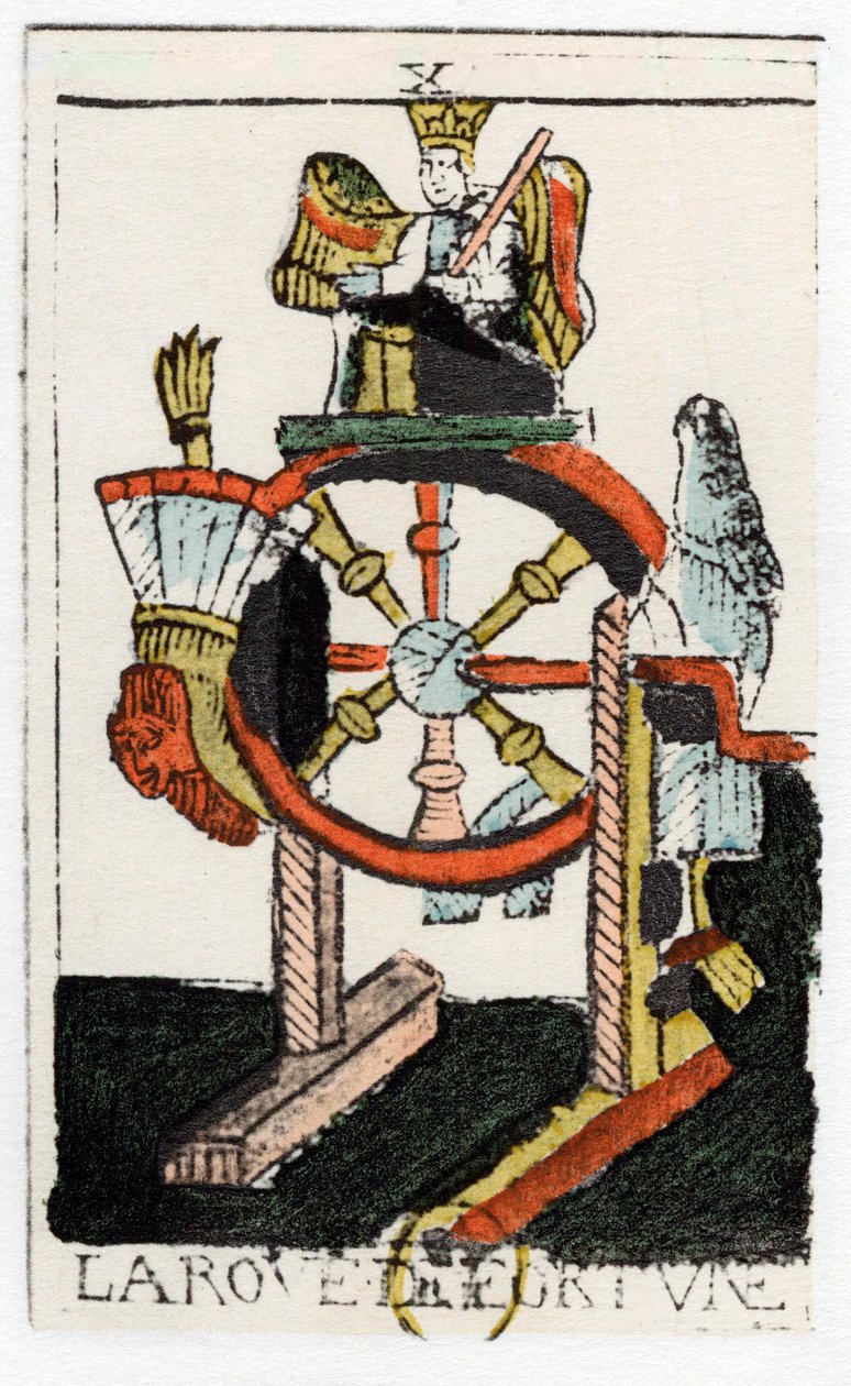 Tarotkarte des Schicksalsrads, Noblet Tarot, 17. Jahrhundert von Unbekannt