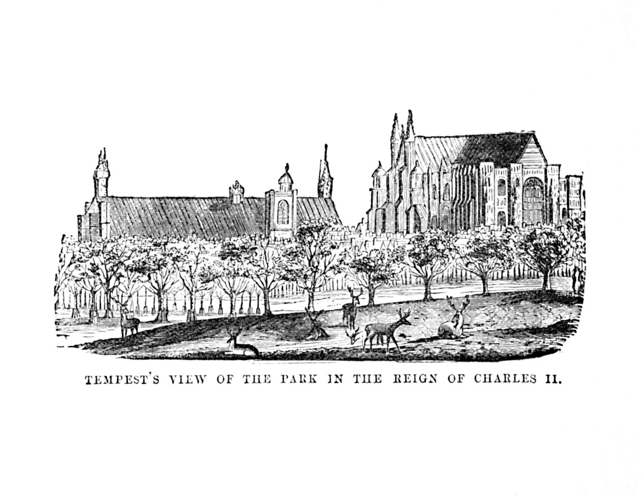 Tempests Ansicht des Parks in der Regierungszeit von Charles II., ca. 1870 von Unbekannt