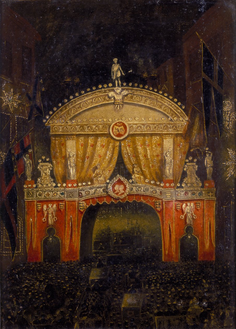 Temple Bar beleuchtet für die Hochzeit des Prinzen von Wales, 11. März 1863 von Unbekannt