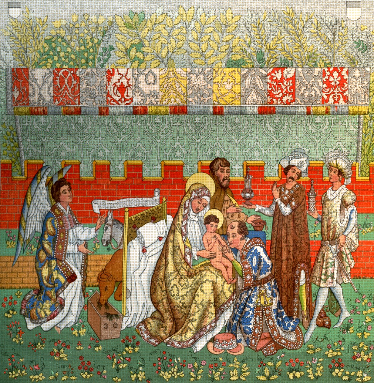 Die Anbetung der Könige, der Wandteppich von Bern, 14. Jahrhundert, 1870 von Unbekannt