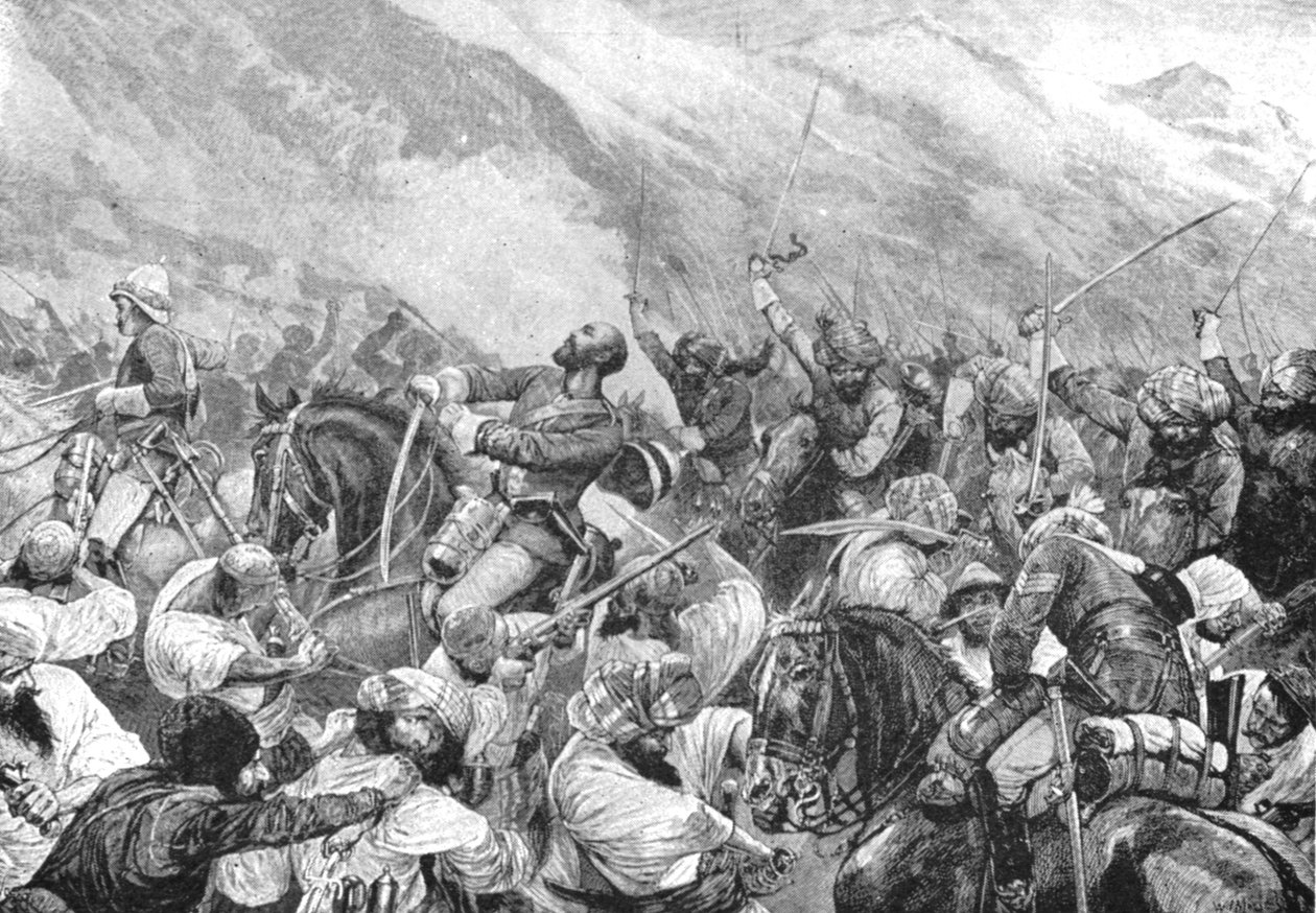 Der afghanische Krieg: Der Tod von Major Wigram Battye in der Schlacht von Futtehabad von Unbekannt