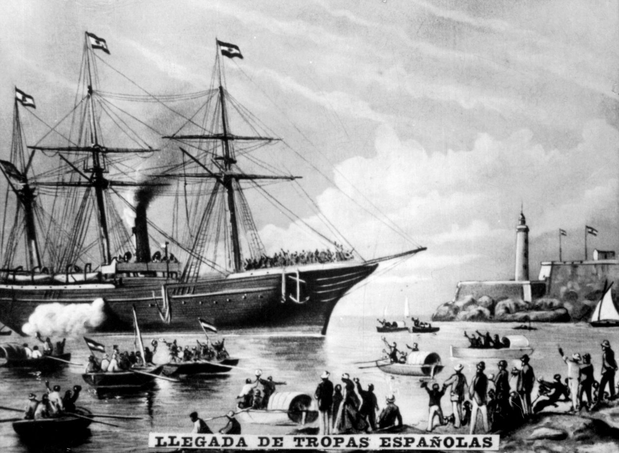 Die Ankunft der spanischen Truppen, 1860er Jahre, 1920er Jahre von Unbekannt