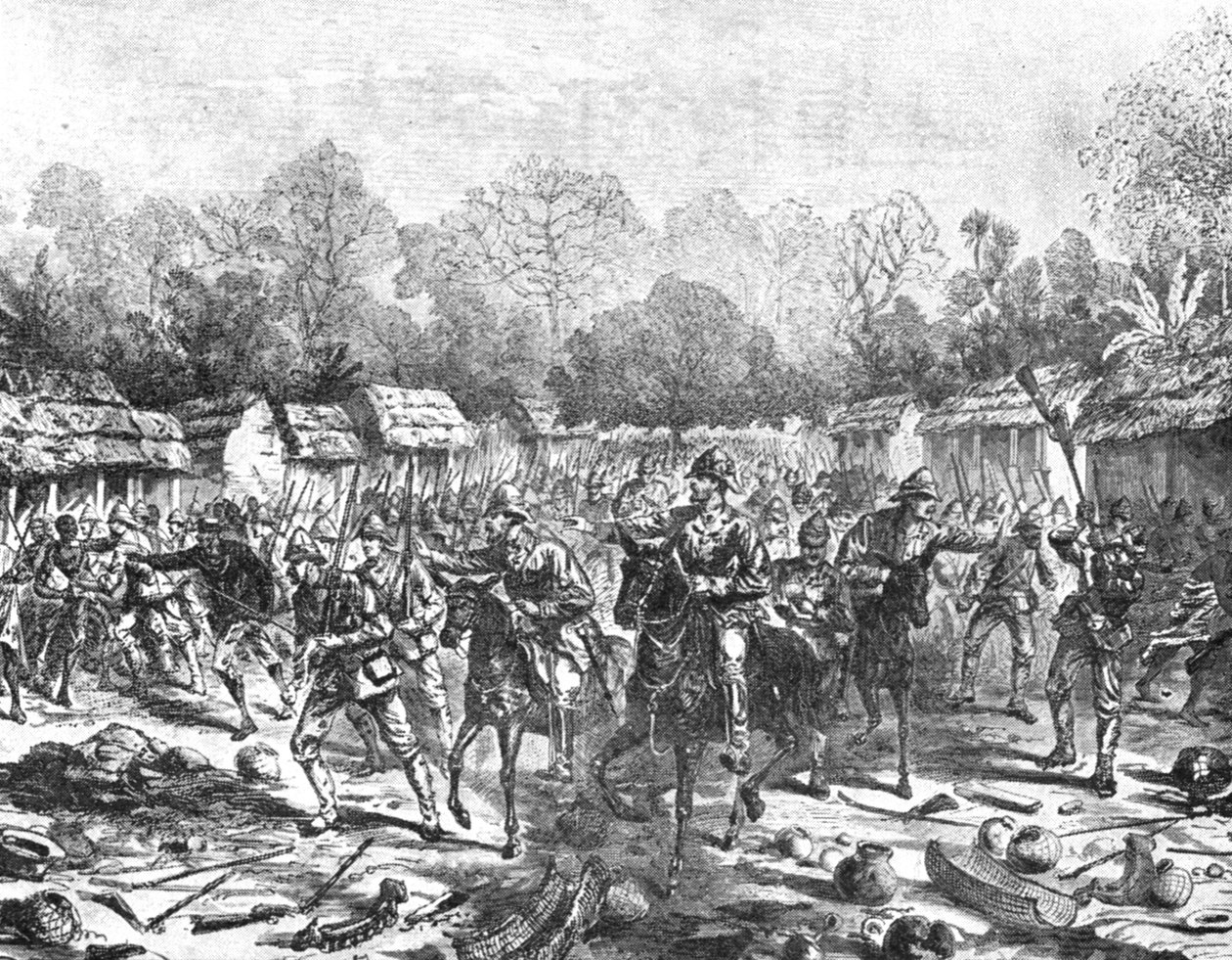 Die Ashanti-Expedition, 1873-74: Sir Garnet Wolseley betritt Kumasi, 4. Februar 1874, 1901 von Unbekannt