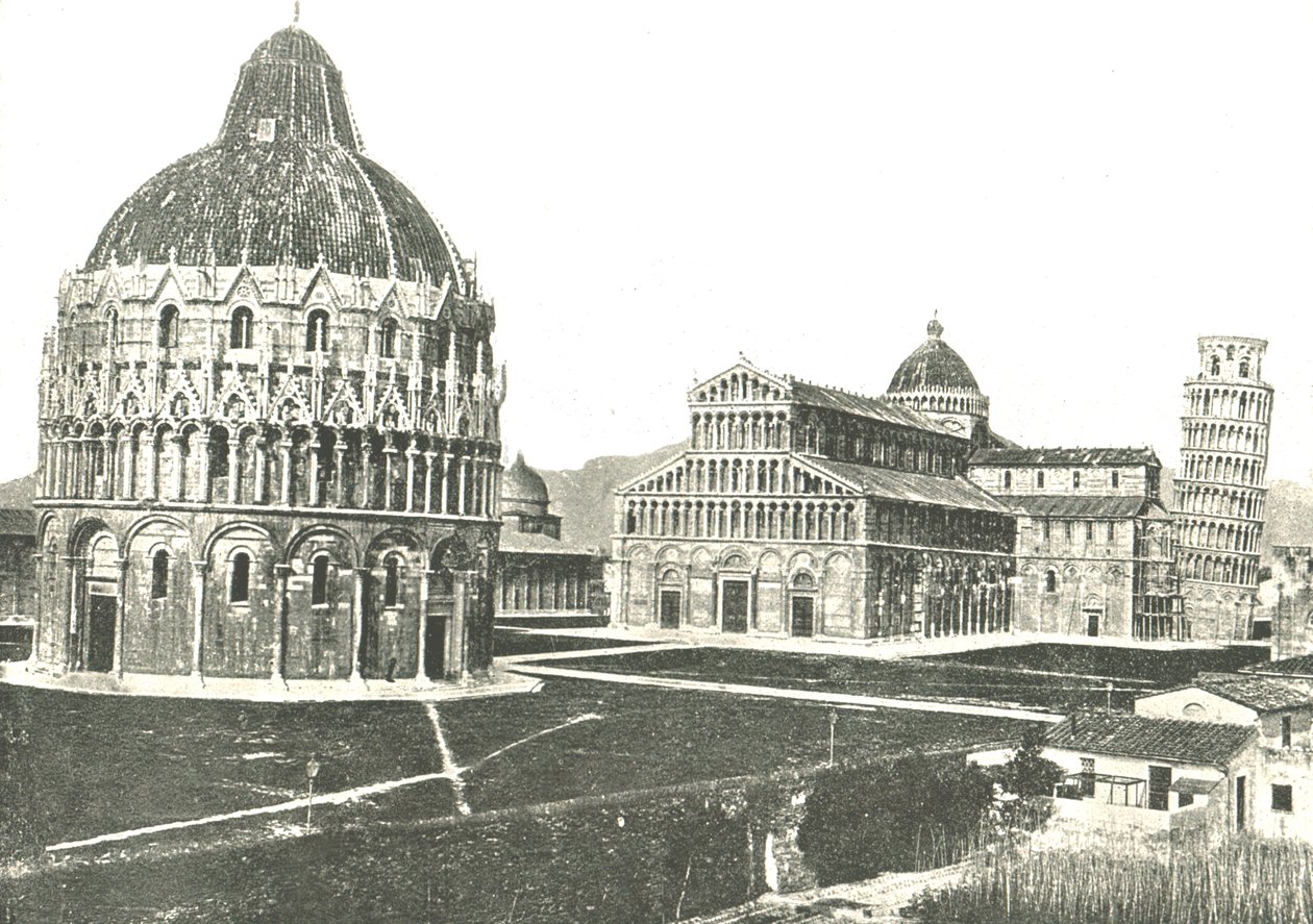 Das Baptisterium, die Kathedrale und der Schiefe Turm von Pisa, Italien, 1895 von Unbekannt