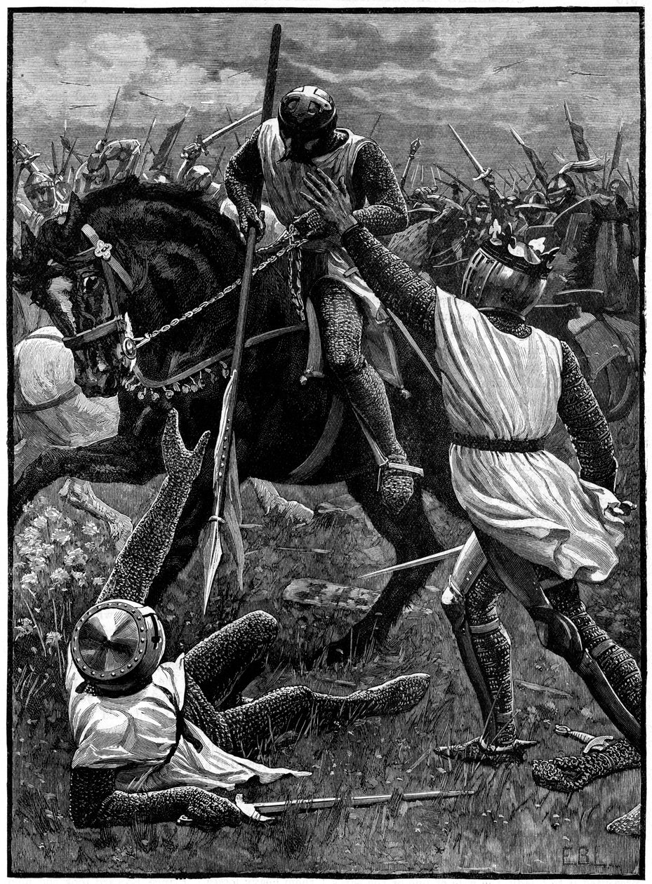 Die Schlacht von Evesham, 4. August 1265, um 1880 von Unbekannt